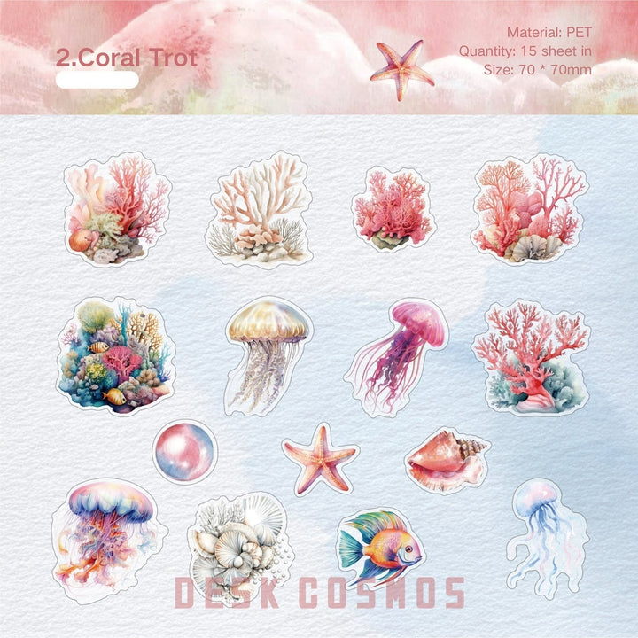 Underwater World Stickers Ocean Life Suitable for Diary Decoration