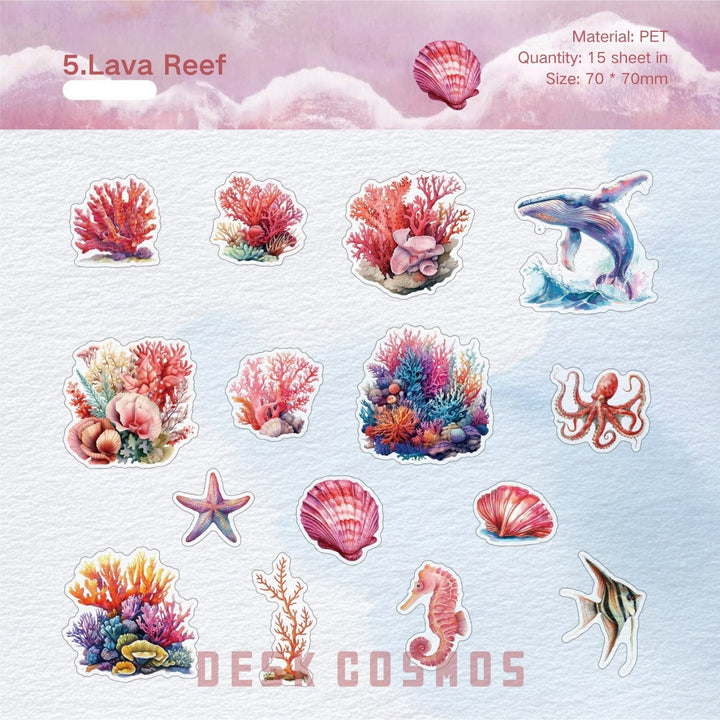 Underwater World Stickers Marine Scenery Suitable for Journaling