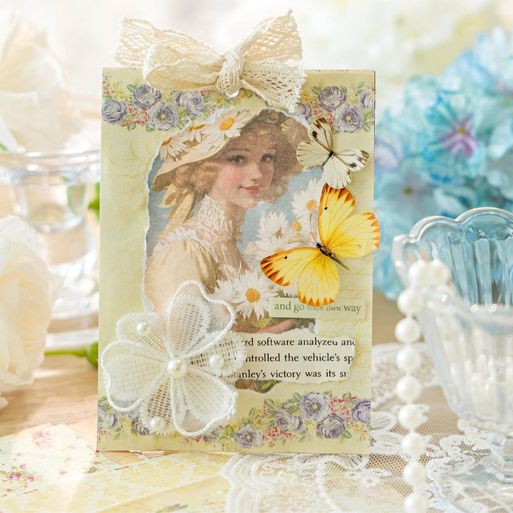 Nature Collage Paper Fresh Breeze vintage flower design