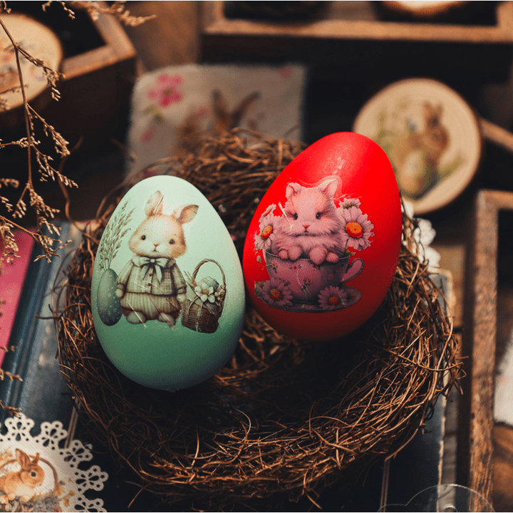  Vintage Easter Bunny Transfer Stickers are perfect for Scrapbook projects