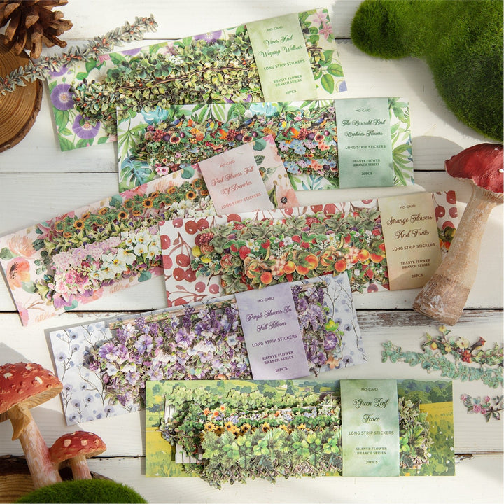 Mountain Wild Flower Branches Series Botanical Stickers For Diy Crafts