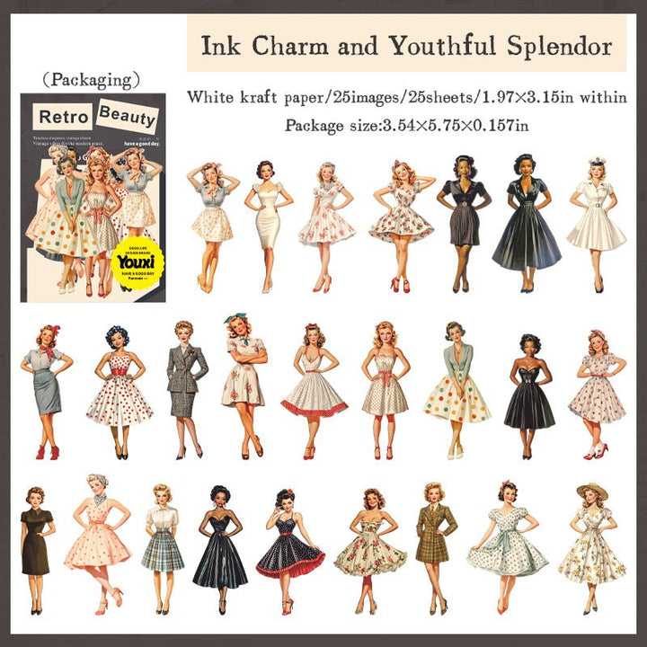 Retro Beauty Character Art for Notebook Embellishment