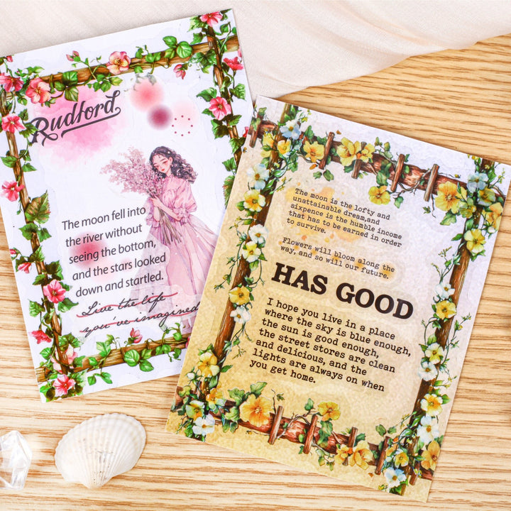 Flower Ladder PET Sticker Retro Floral Detail