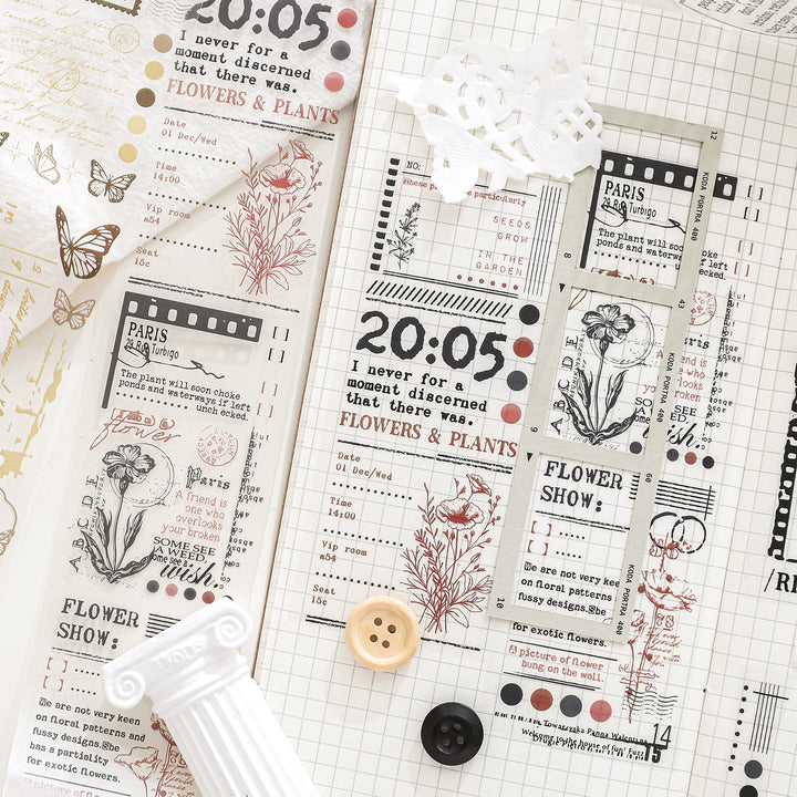 Bars Memoir Series Art Craft Collage Tape Great for Paper Crafting