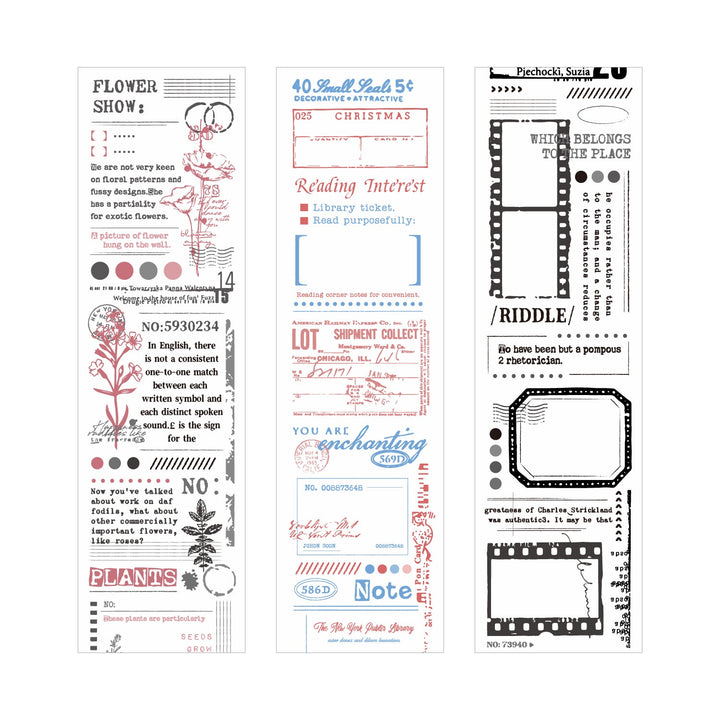 Bars Memoir Series Botanical Art Background Tape Ideal for DIY Projects