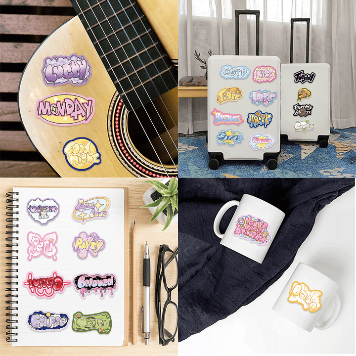 Street Graffiti PVC Stickers Ideal for DIY Projects