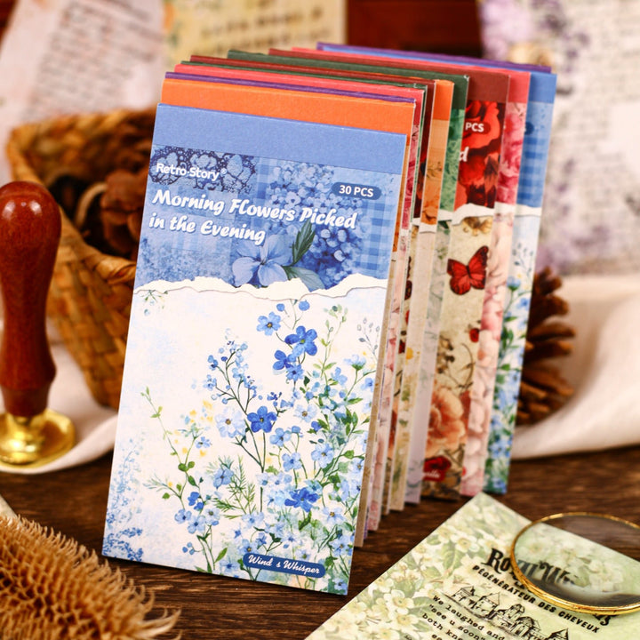 Retro Story Morning Flowers Journal Papers Creative Journal