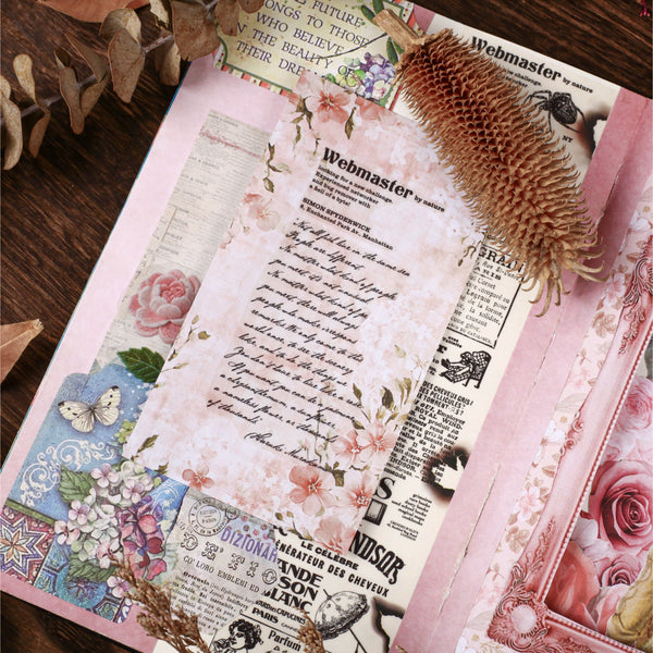 Retro Story Morning Flowers Journal Papers Flower Design