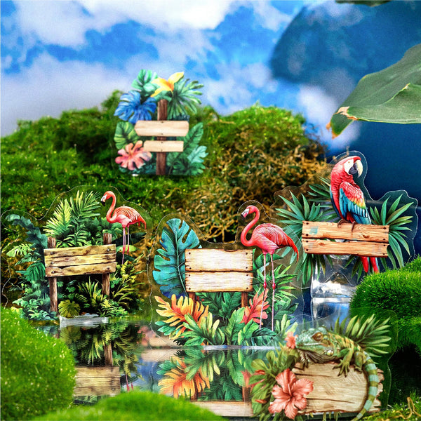Vintage Signpost Scenery PET Journal Stickers Decorative Elements