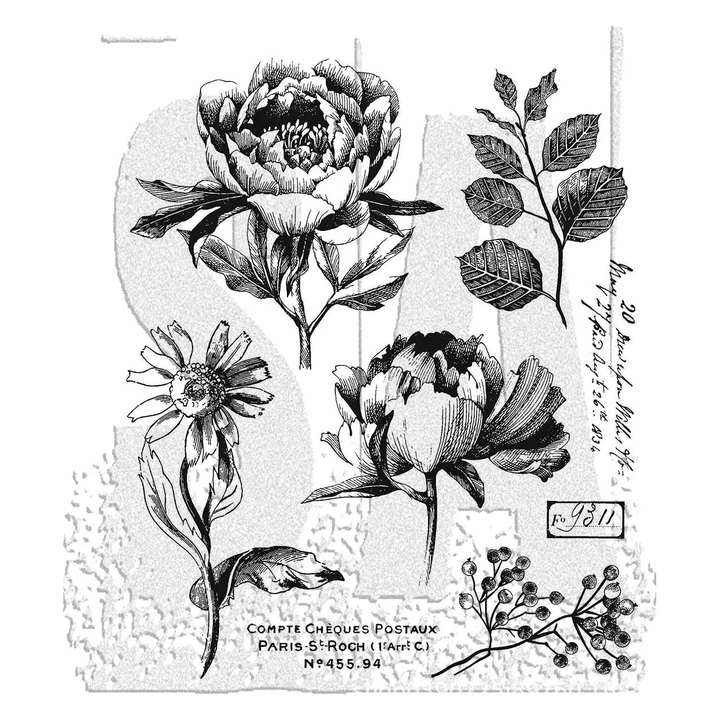 Retro Clear Stamps Transparent Silicone Flower and Alphabet for Scrapbook and Journals