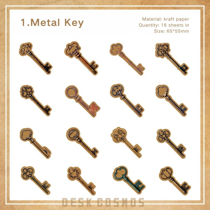 Old Erosion Metal Key Vintage PET Stickers