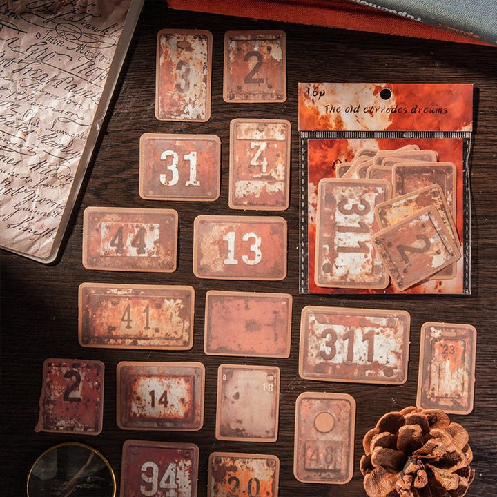 Old Erosion Retro Stickers for Personalized Crafts