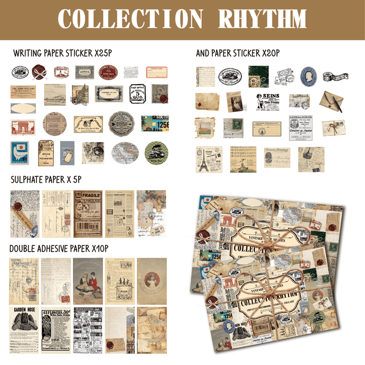 Retro Memory Room Scrapbook Stickers journal ephemera flower design