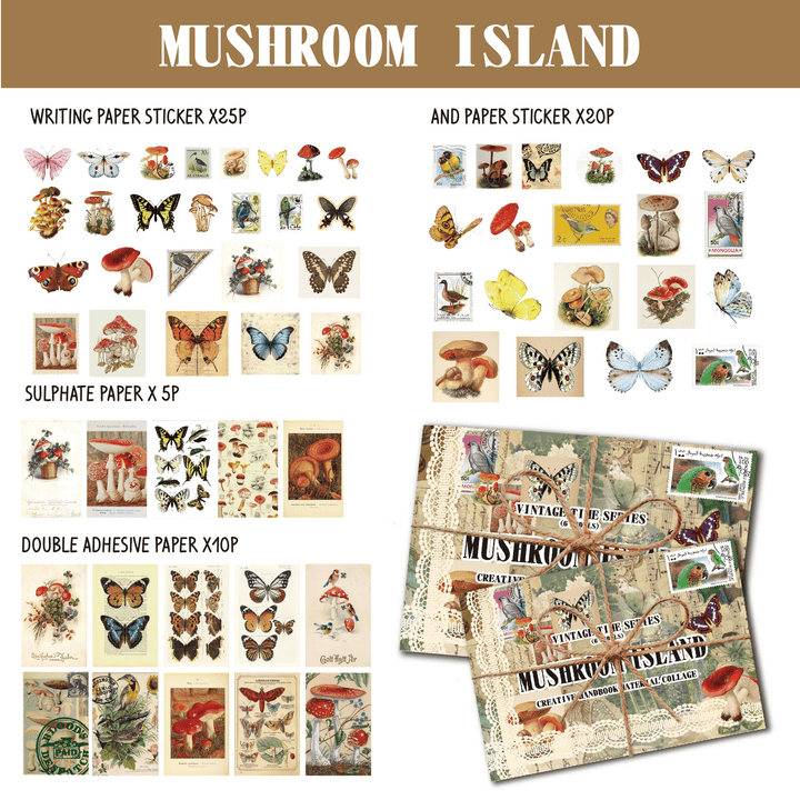 Vintage Stickers Scrapbook Retro Memory Room floral collage aesthetic