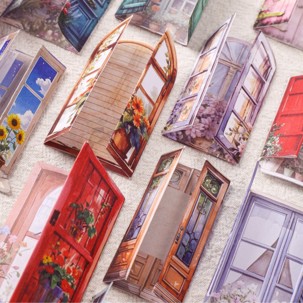 Vintage Stickers Time Window Trap Set Texture Detail