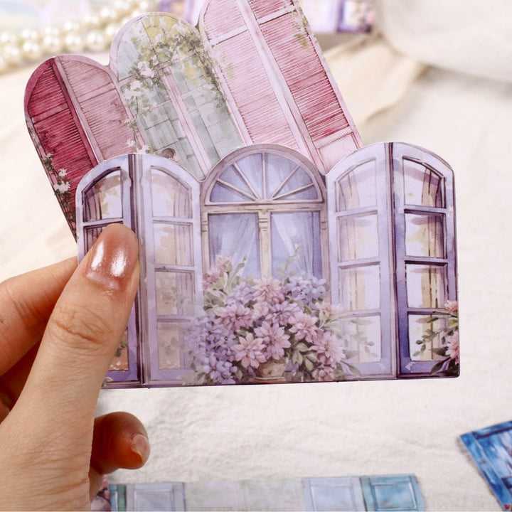 Time Window Trap Writing Sticker Scenery Creation For Scrapbook