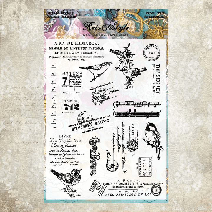 Vintage Transparent Silicone Stamps Retro Rose Ticket Stamps for Decoration
