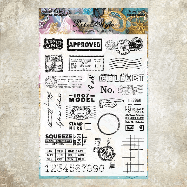 Vintage Rose Ticket Stamps Transparent Silicone Stamps for Journal Art