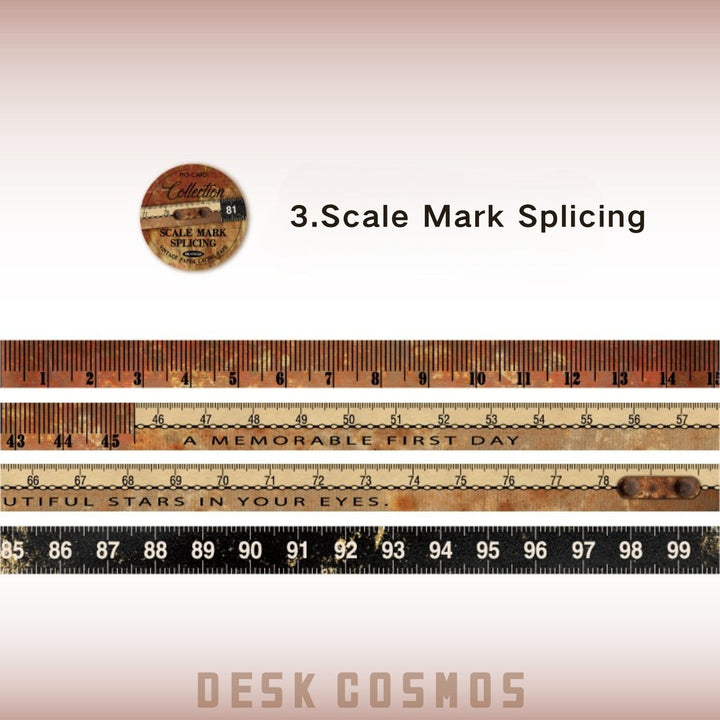 Tape Measure Collection Scale Mark Splicing Retro Washi Tape