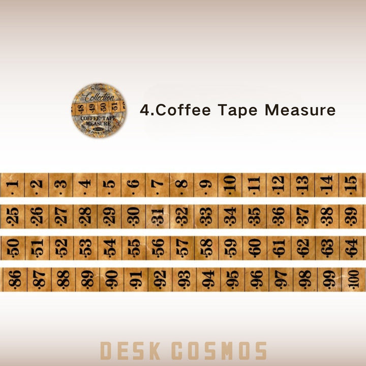 Tape Measure Collection Coffee Tape Measure Retro Washi Tape