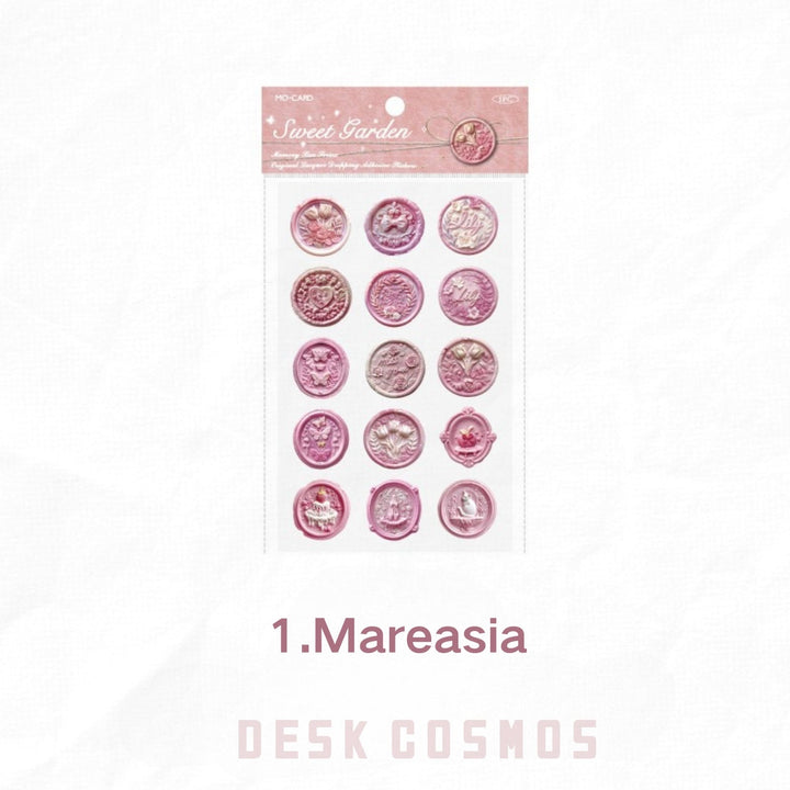 Memory Box Series Sweet Garden Vintage Wax Seal Romantic Stickers