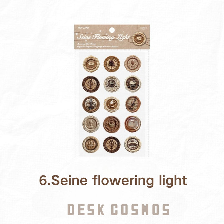 Memory Box Series Seine Flowering Light Wax Seal Romantic Floral Stickers