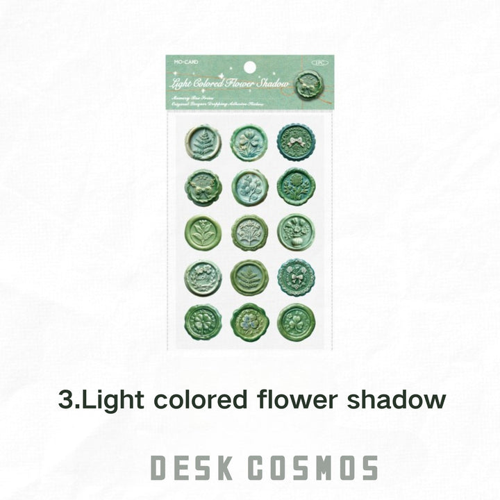 Memory Box Series Light Colored Flower Shadow Wax Seal Floral Stickers