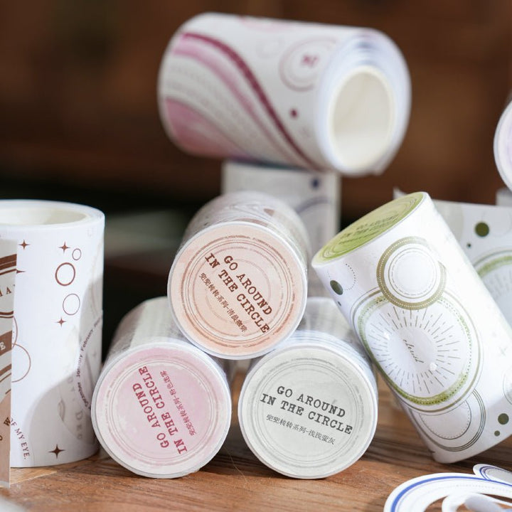 Go Around Circle Washi Sticker Tape for Art Pages