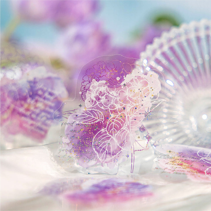 Flowing Flower Spectrum PET Stickers Romantic Background Style