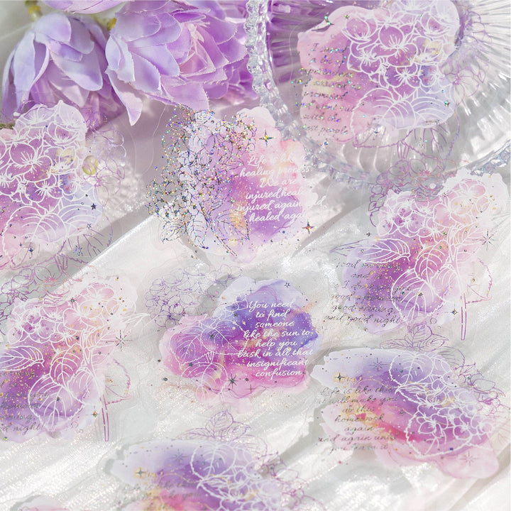 Flowing Flower Spectrum Romantic PET Stickers for Journaling