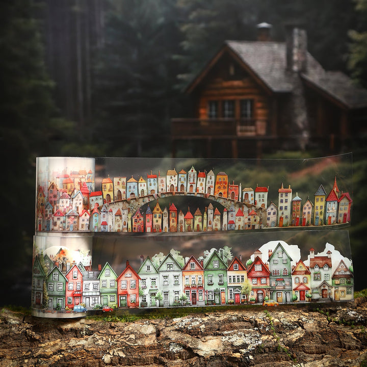 Weird House PET Tape Fairy Tale Scenery Collage Material