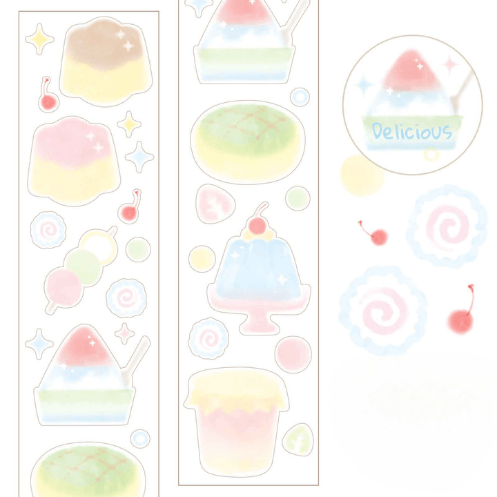 Weweet Series Matte PET Decorative Tape Transparent Fruit Stickers