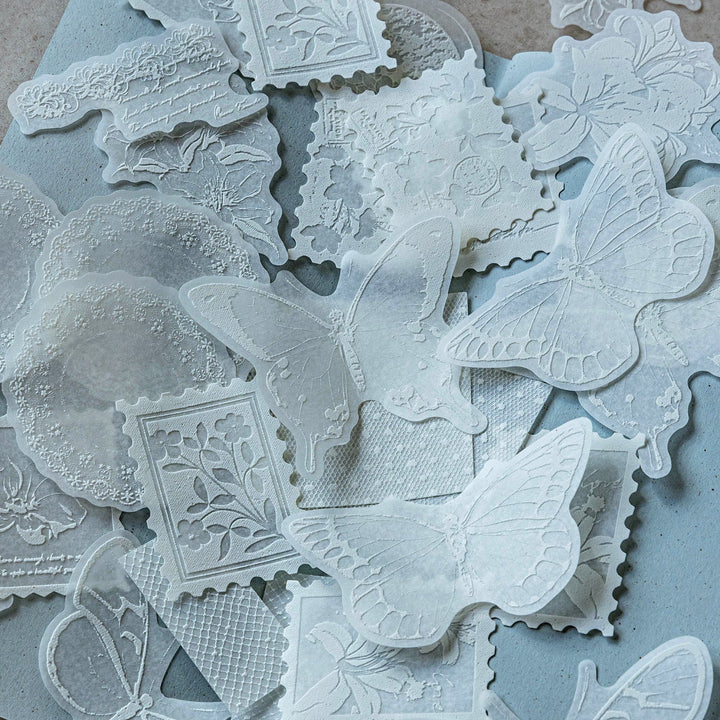 White Mist Stickers Creative Letters Suitable for Journal Decoration