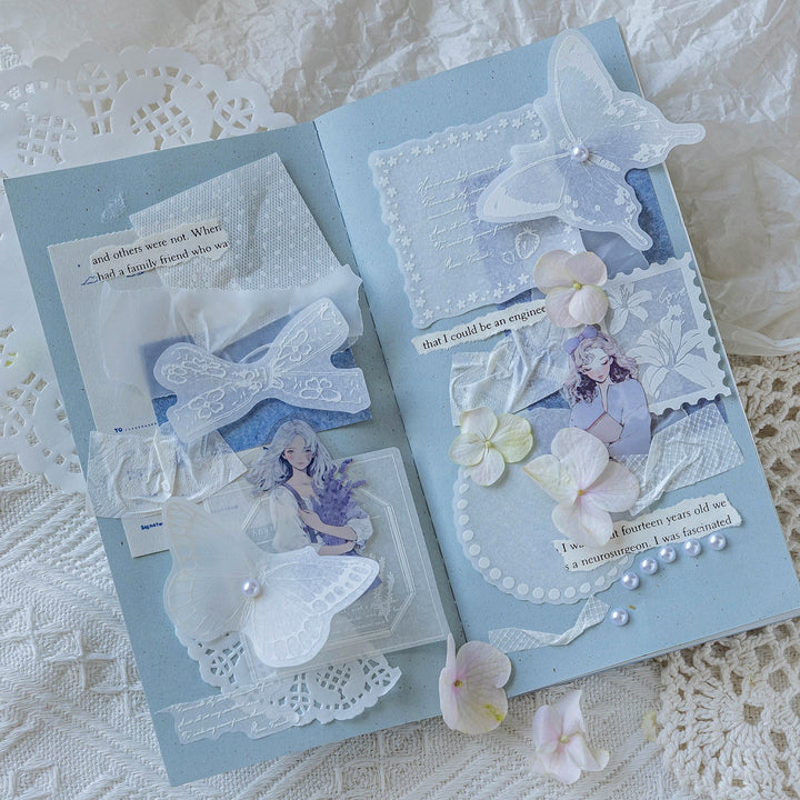 White Mist Stickers Artistic Backgrounds Suitable for Diary Creation