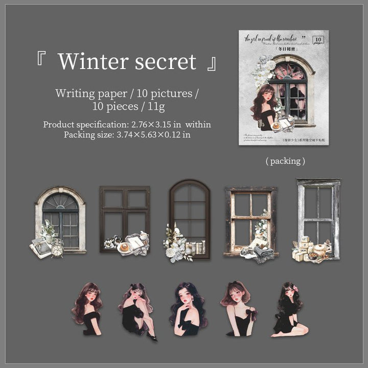 Window Girl Stickers Pvc Hollowed Out Scene Coffee