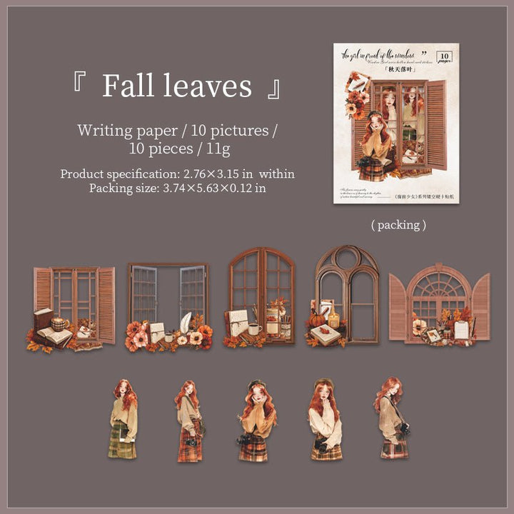 Window Girl Stickers Pvc Hollowed Out Scene Floral