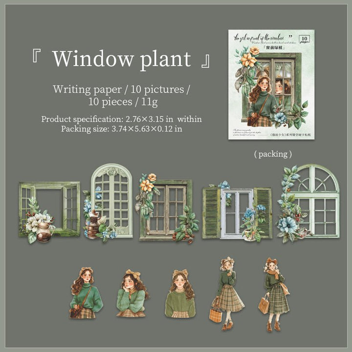 Window Girl Stickers Pvc Hollowed Out Scene Home Comfort