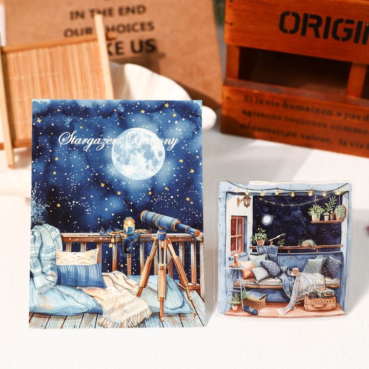 Window Landscape Series Large PET Stickers for Scrapbooking Ground Wall Designs for Personal Projects