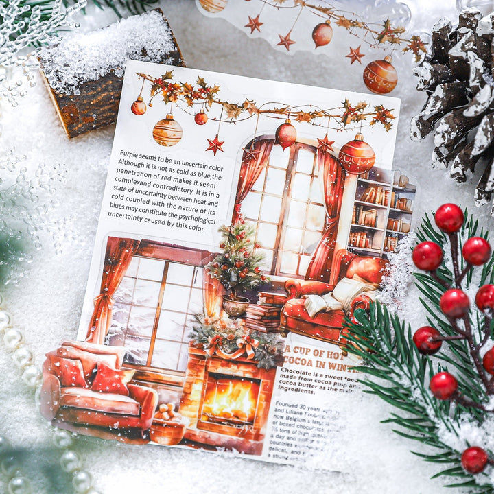 Winter Cottage Series PET Stickers Snowy Landscape
