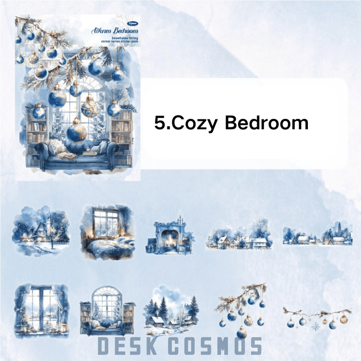 Winter Cottage Series Cozy Bedroom PET Stickers