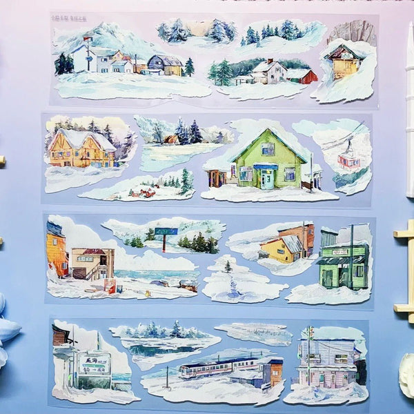 Scenery PET Tape Winter Journey Countryside DIY Crafts