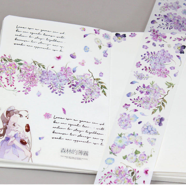 Wisteria PET Tape Elegant Purple Vines