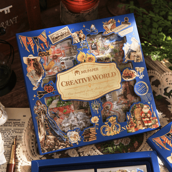 PET Stickers World Creative Series Vintage Elements Sheet