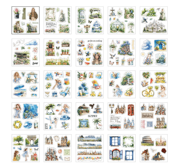 PET Stickers World Creative Series Aesthetic PET Material