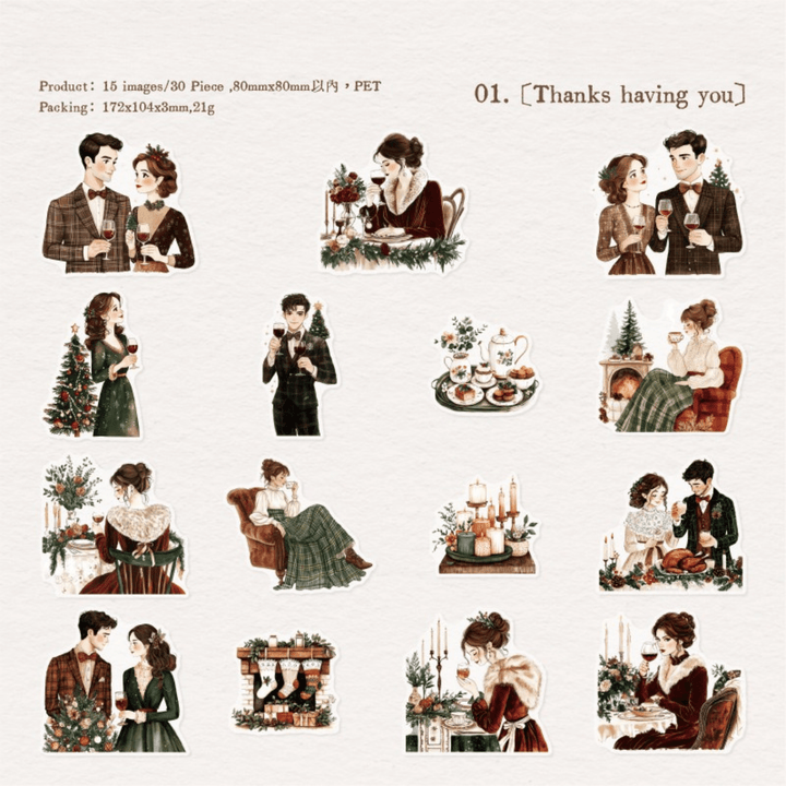 Young Lovers Vintage Stickers Ideal for Journal Decoration